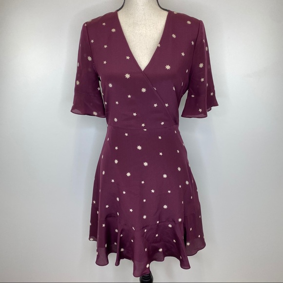 NWT Madewell Silk Flutter-Hem Dress in Star Mix - Picture 4 of 9